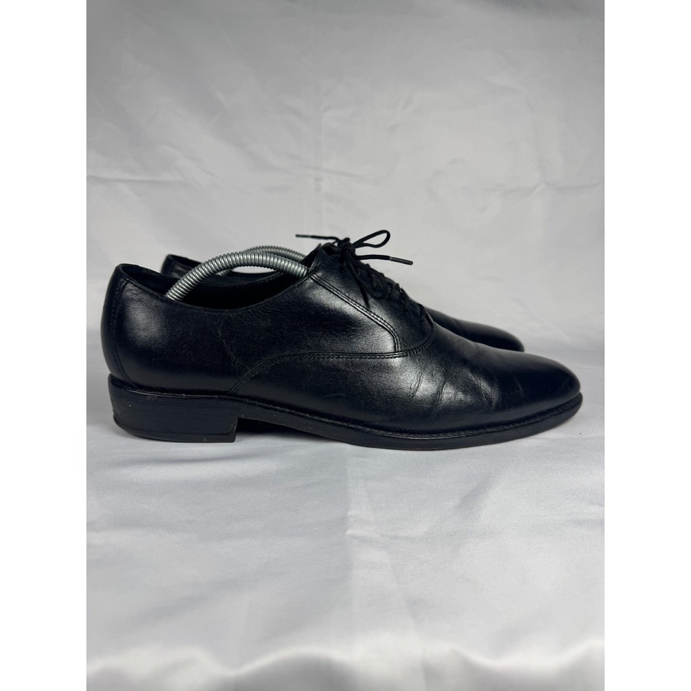 Cole Haan Madison C10243 Mens 10.5 M Oxford Black Plain Toe Lace Up Dress Shoes